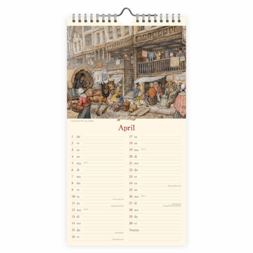 2027 Anton Pieck Bridge Notation Calendar 7x13 inches