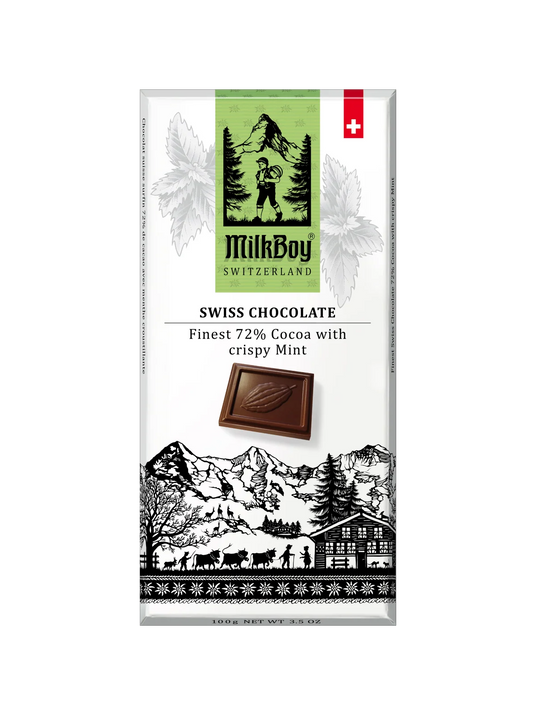 Milk Boy 72% Dark Chocolate With Crispy MINT 3.5 oz