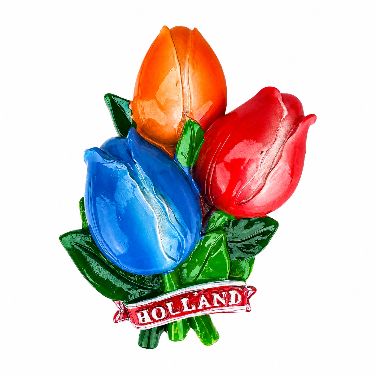 Magnet Bunch of Tulips Blue/Orange/Red Holland