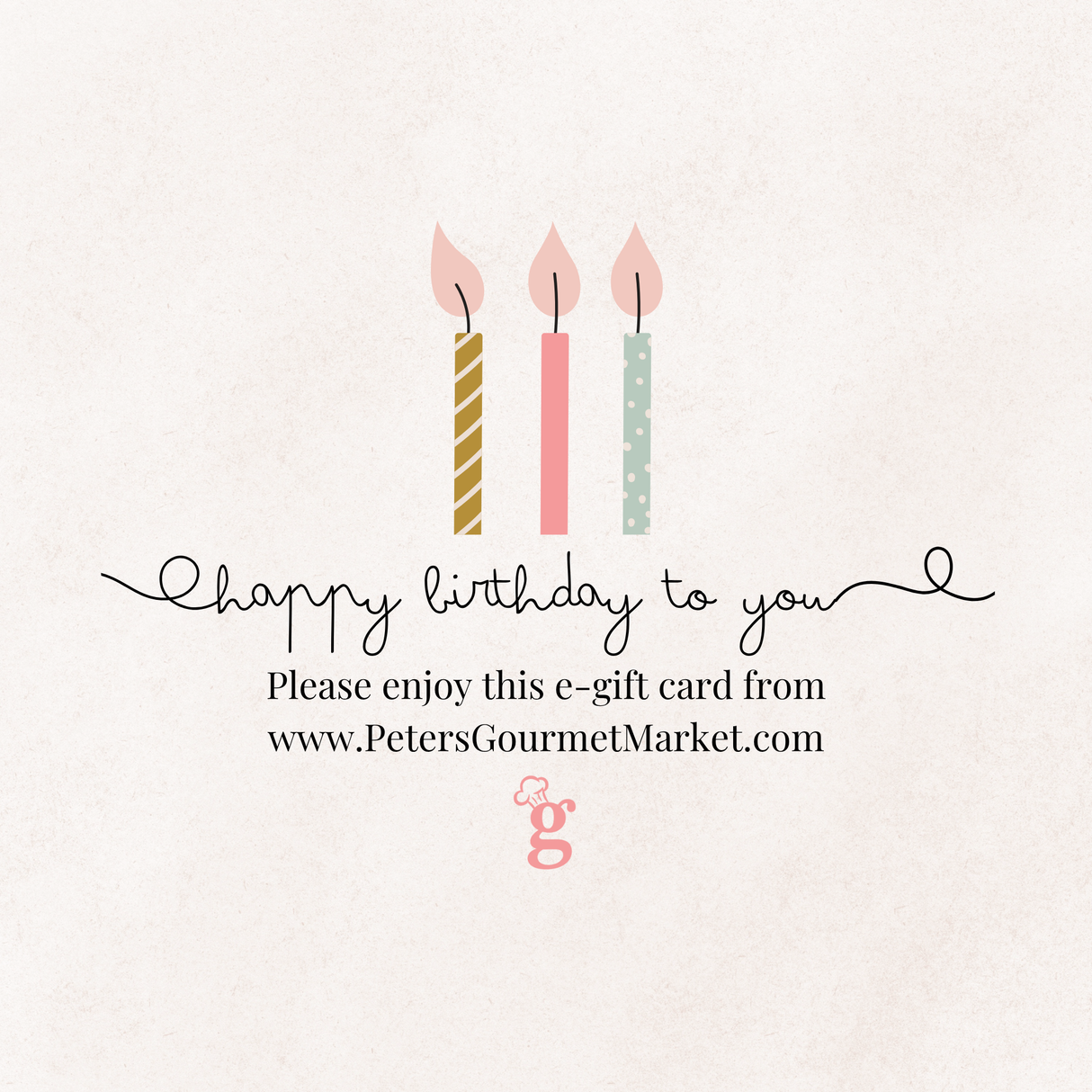 Happy Birthday Candles E-Gift Card