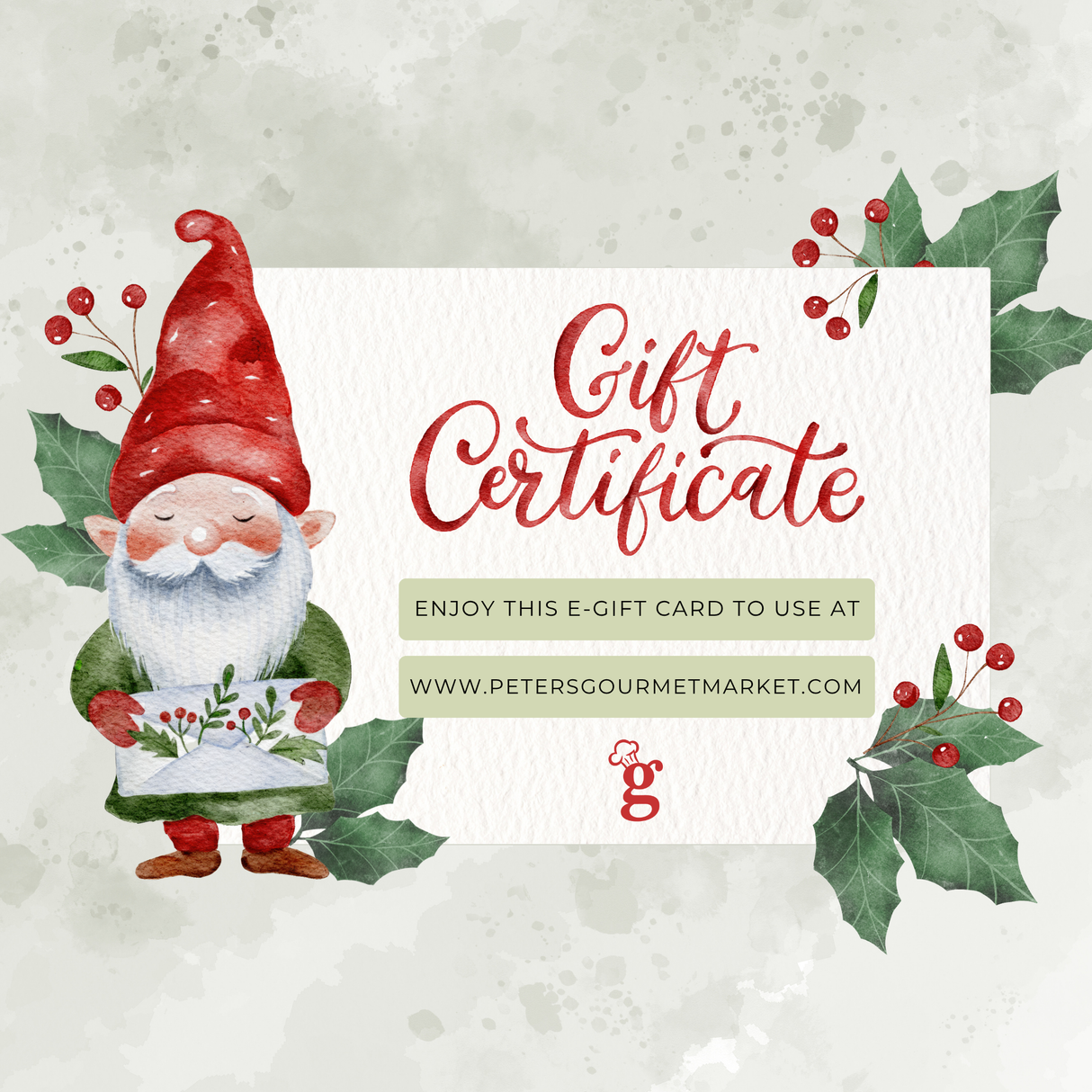 Merry Christmas Gnome E-Gift Card