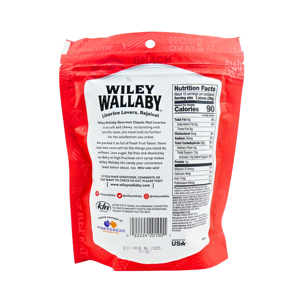 Wiley Wallaby Red Licorice 10oz Bag