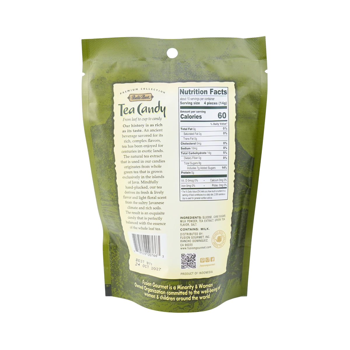 Balis Best Green Tea Latte Candy 5.3 oz Bag