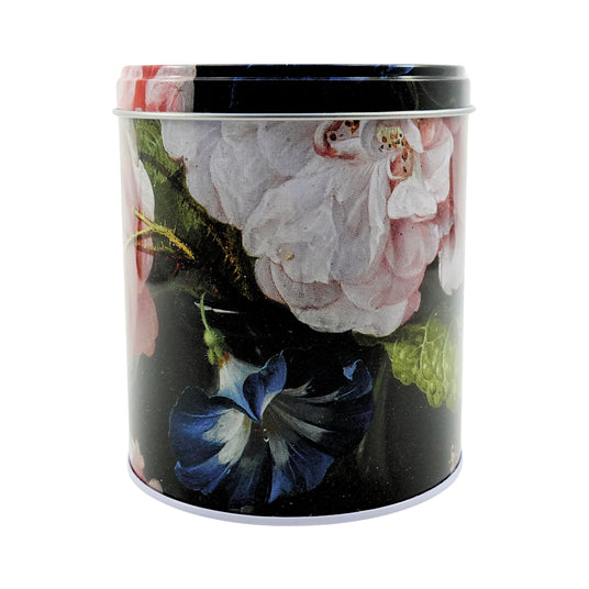 KM Still Life Flowers Empty Tin
