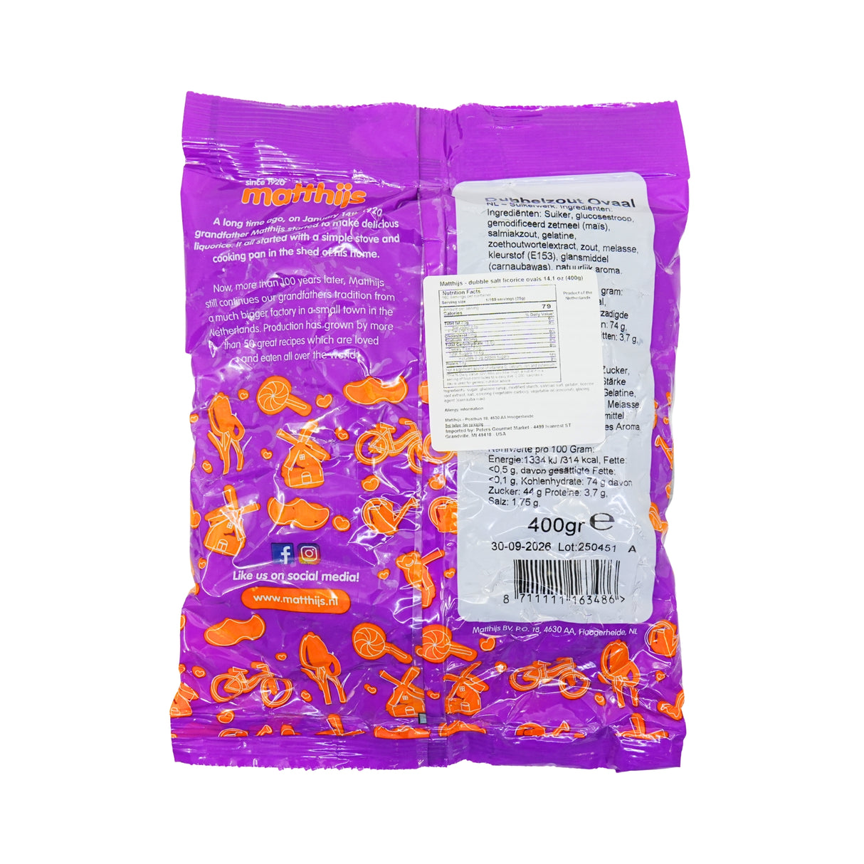 Matthijs Double Salted Oval 14 oz bag