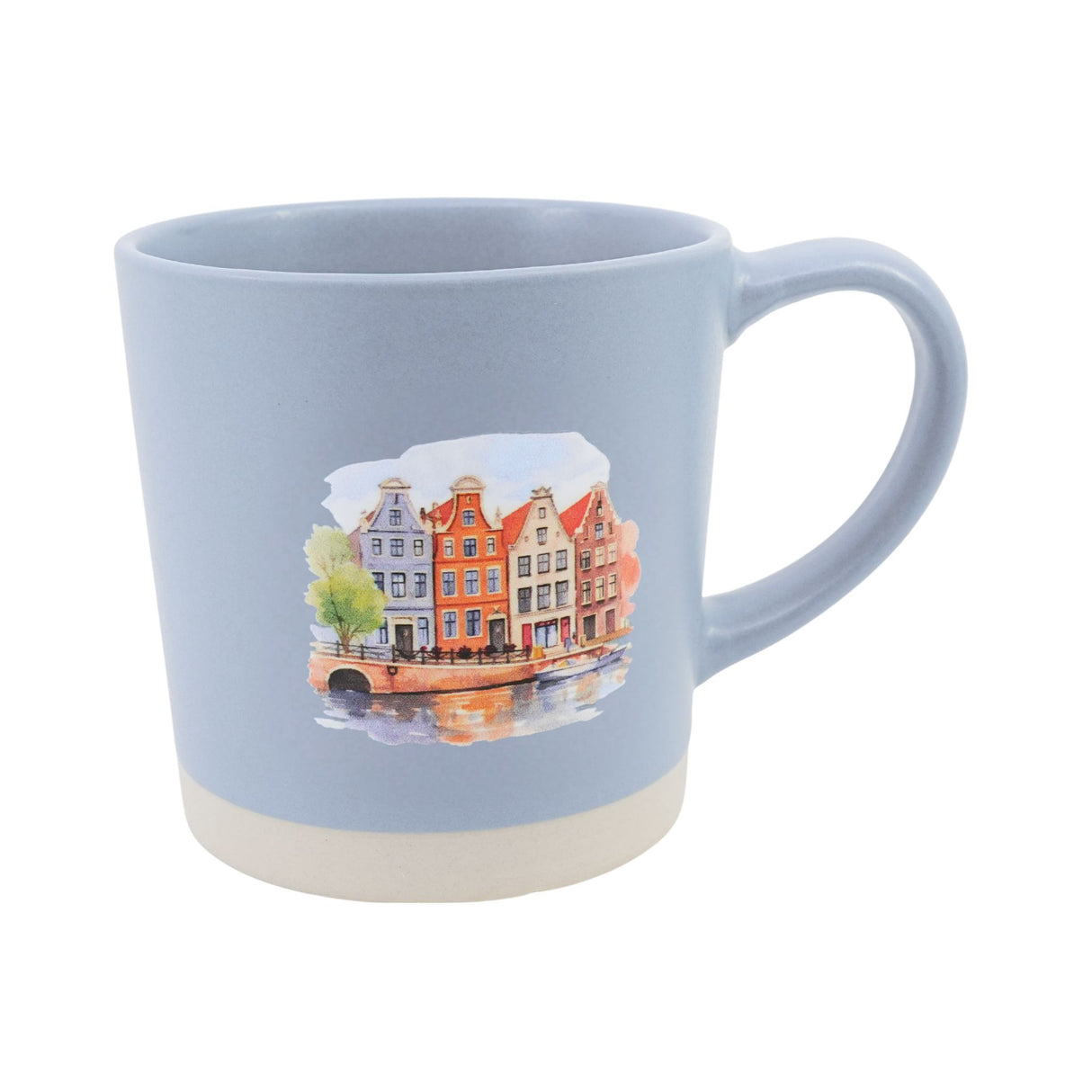 Canal Houses Watercolor Slate Blue Mug 13 oz