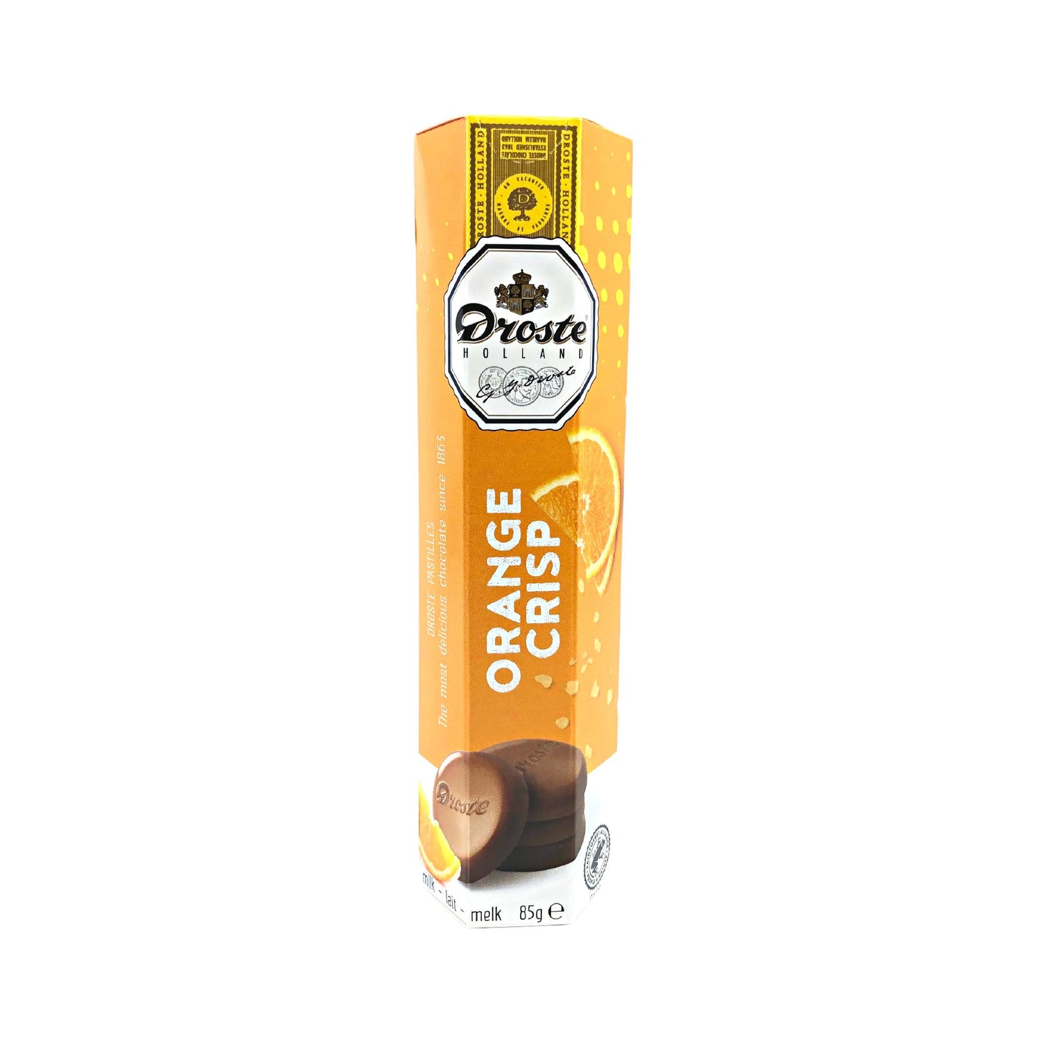 Droste Milk Orange Crisp Chocolate Pastille 2.9 Oz
