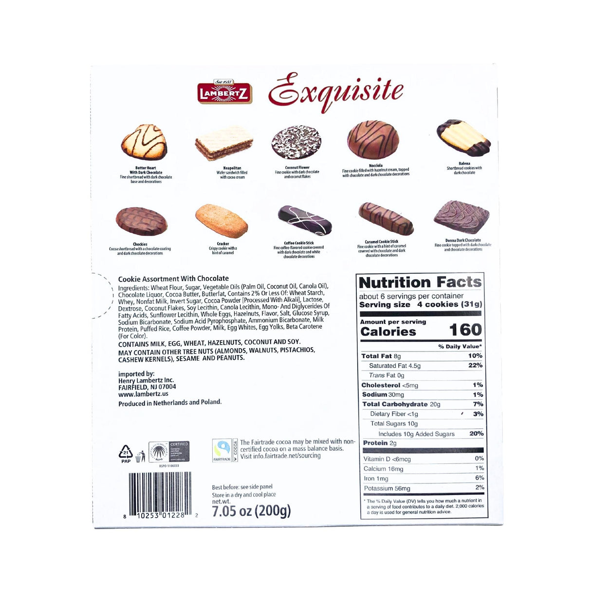 Lambertz Exquisite Assorted Cookie Box 7.05 oz