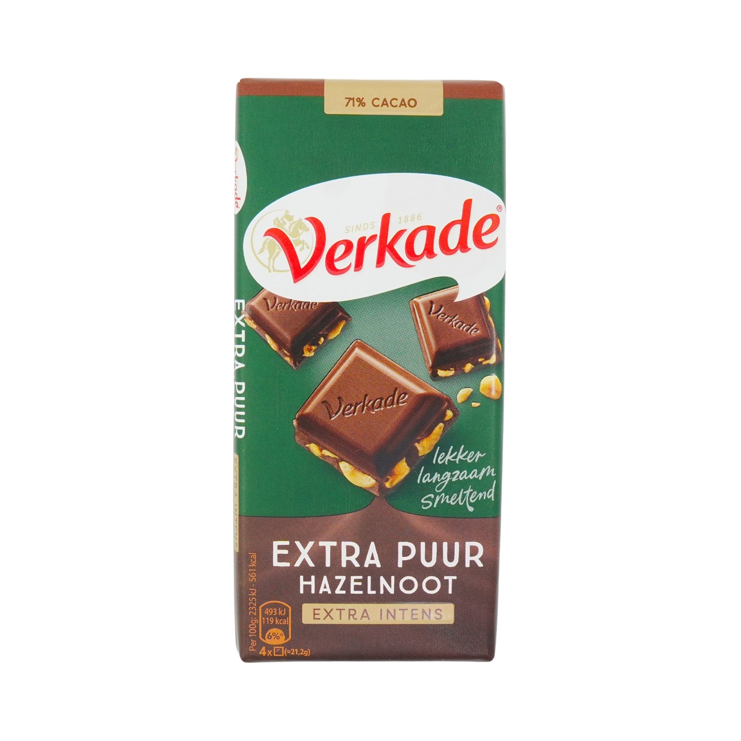 Verkade  Extra Dark Chocolate w/hazelnuts bar 3.17 oz