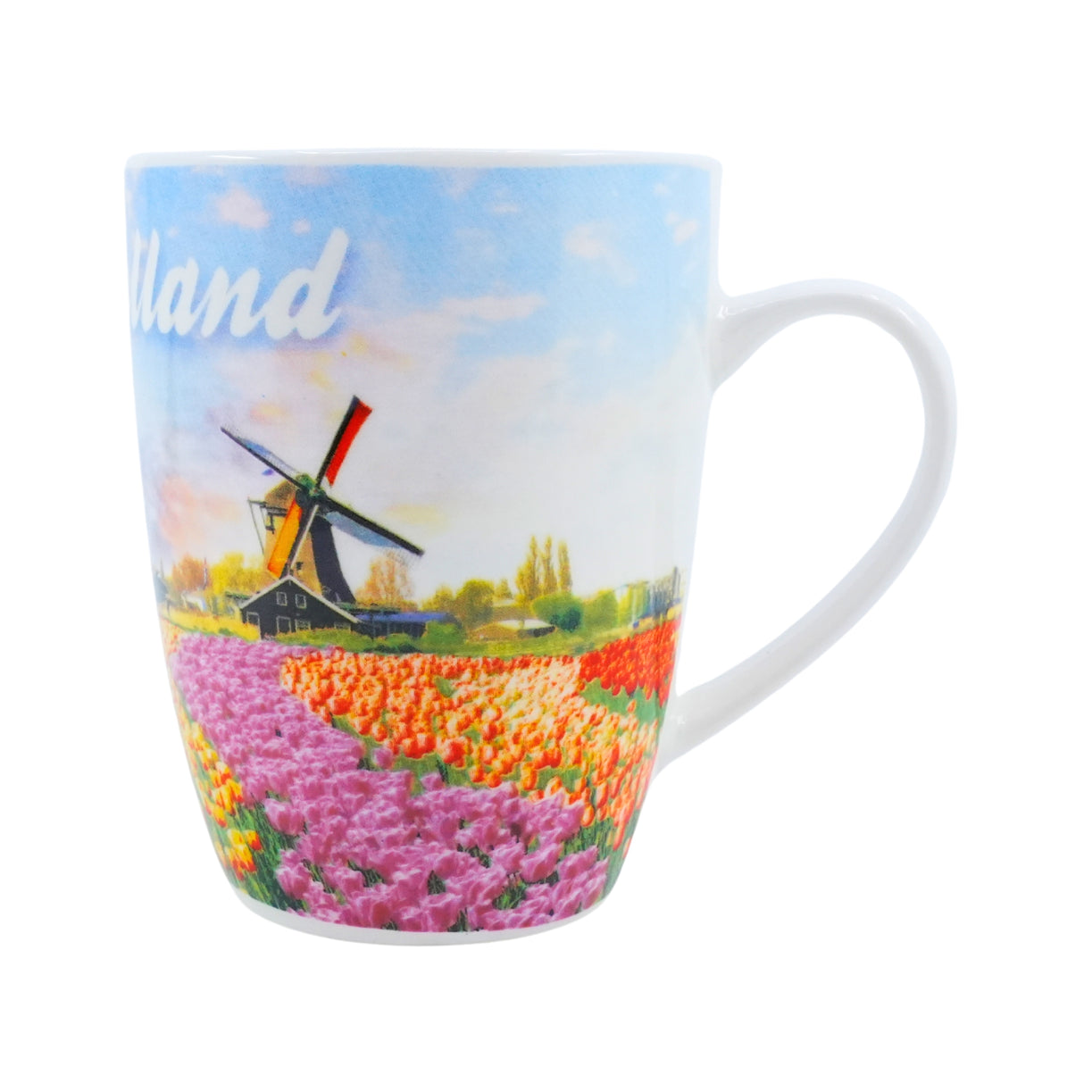 Nelis Holland Field of Tulips and Windmills Mug
