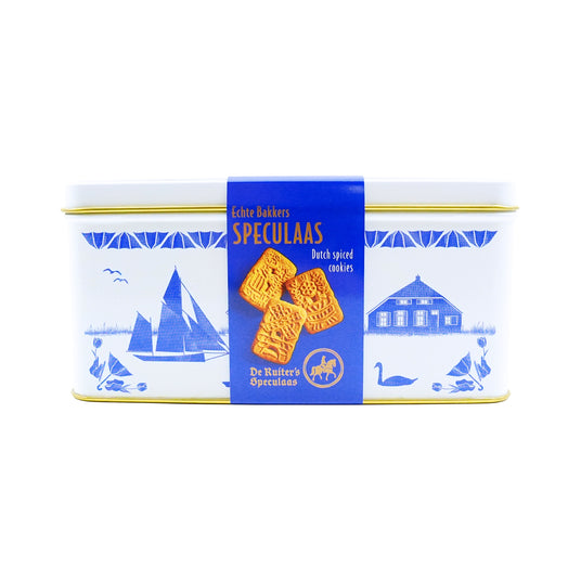 De Ruiter Speculaas Tin 13.5 oz Tin with cookies