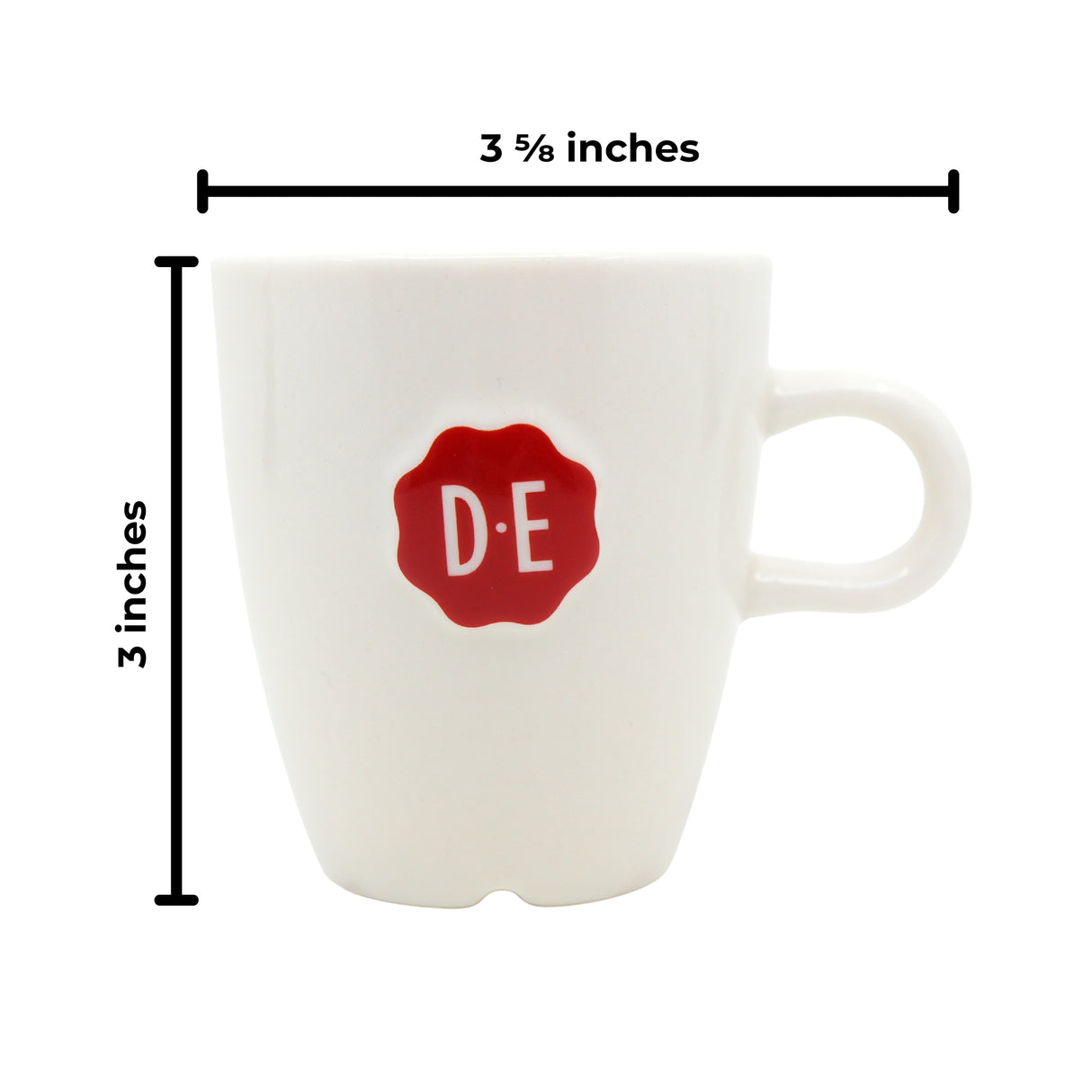 Douwe Egberts White With Red DE Stamp Coffee Mug Small Size