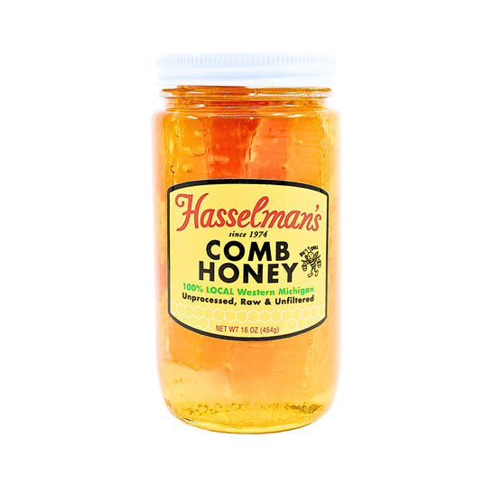 Hasselman's Honeycomb Honey 16oz Jar