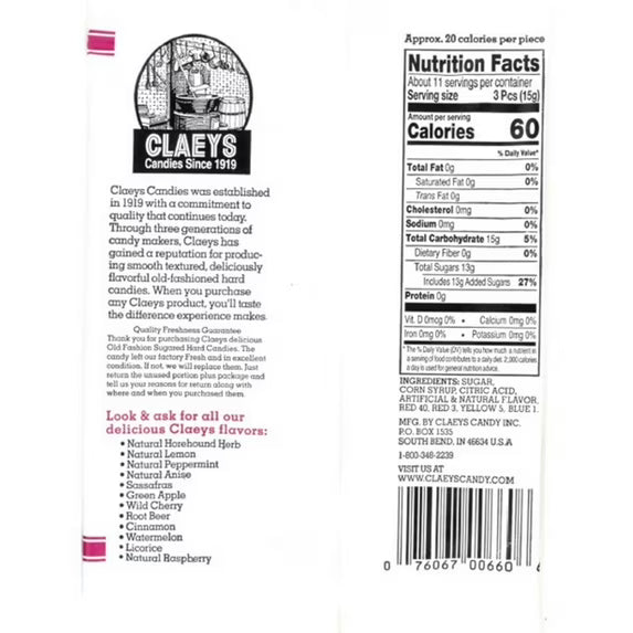 Claeys Candy Assorted Drops 6oz