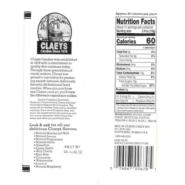 Claeys Candy Licorice Drops 6oz
