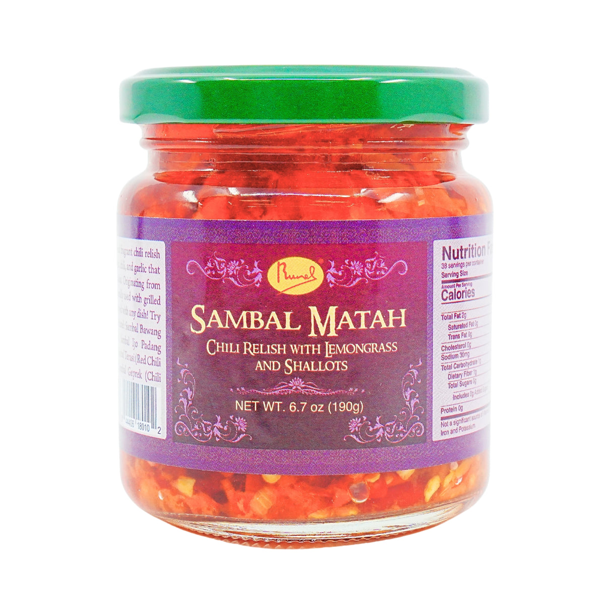 Runel Sambal Matah Chili Relish w/Lemongrass & Shallots 6.7 oz