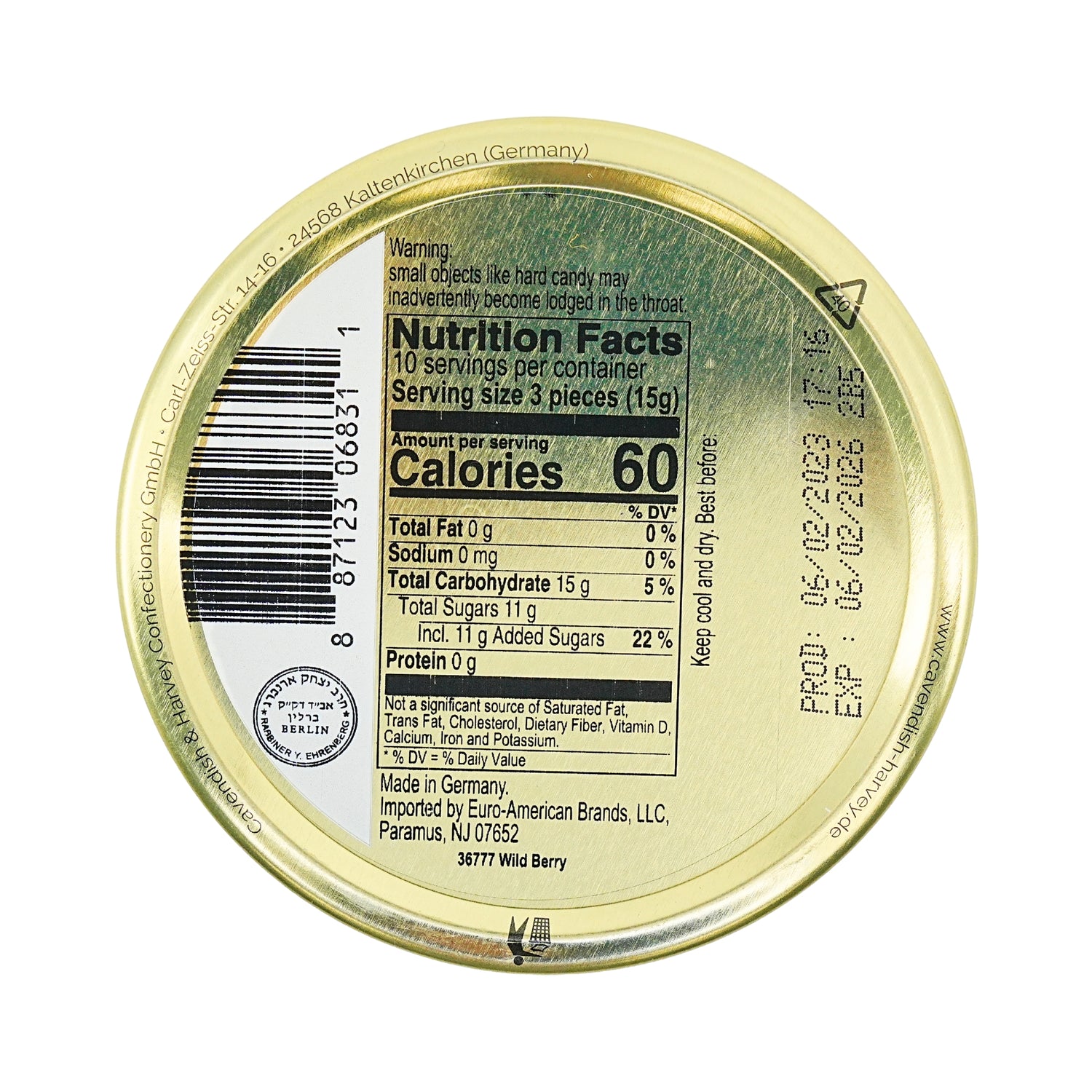 Cavendish & Harvey Wildberry Candy 5.3oz Tin