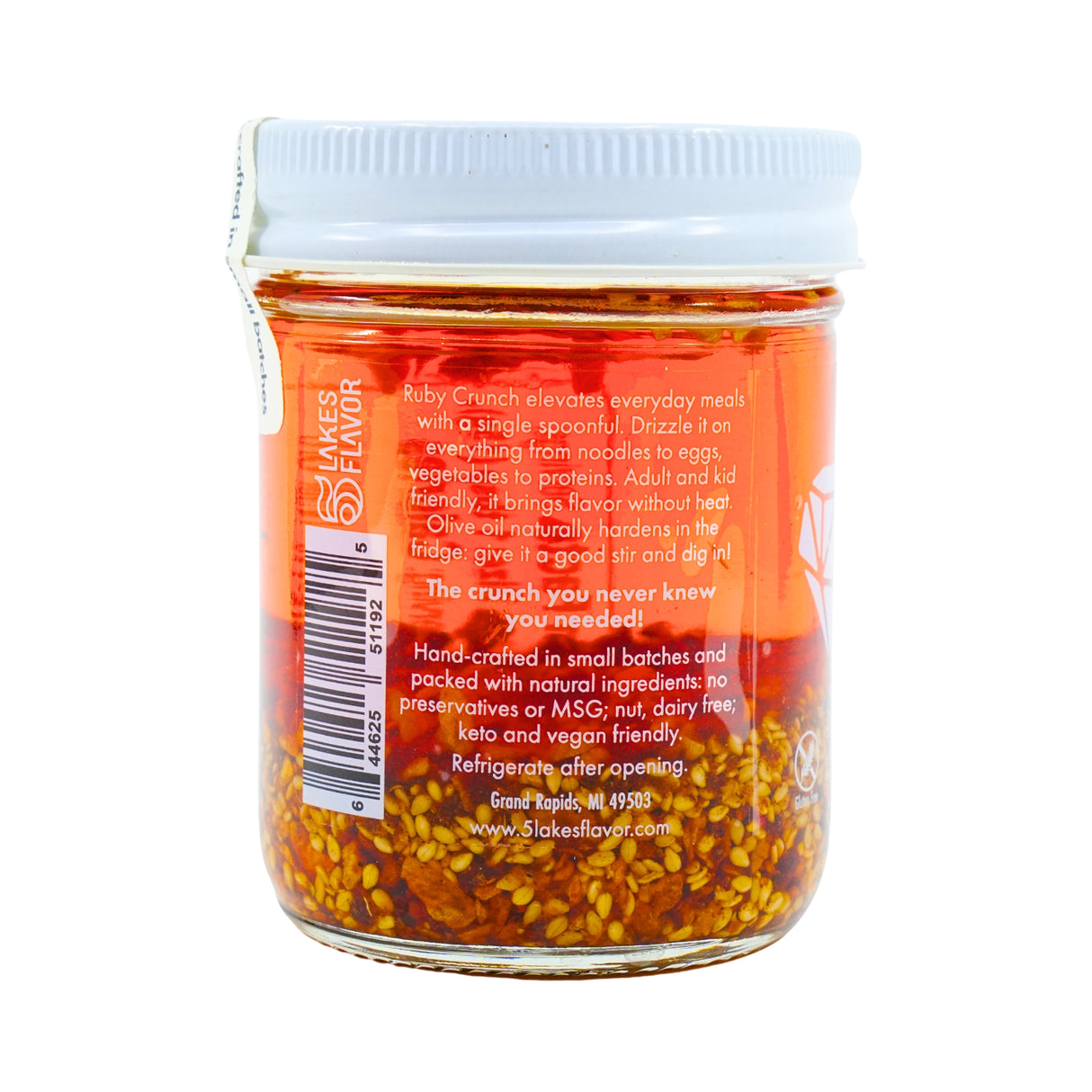 5 Lakes Flavor Ruby Crunch Chili Oil 6.2 oz jar