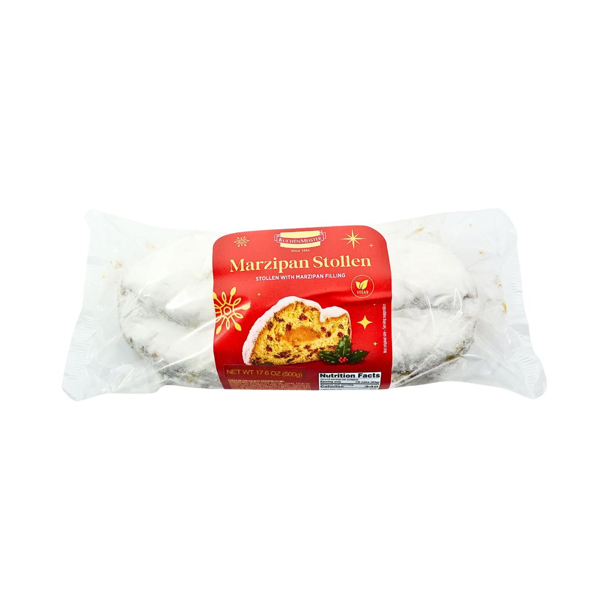 Kuchenmeister Marzipan Stollen Medium 17.6oz Cello
