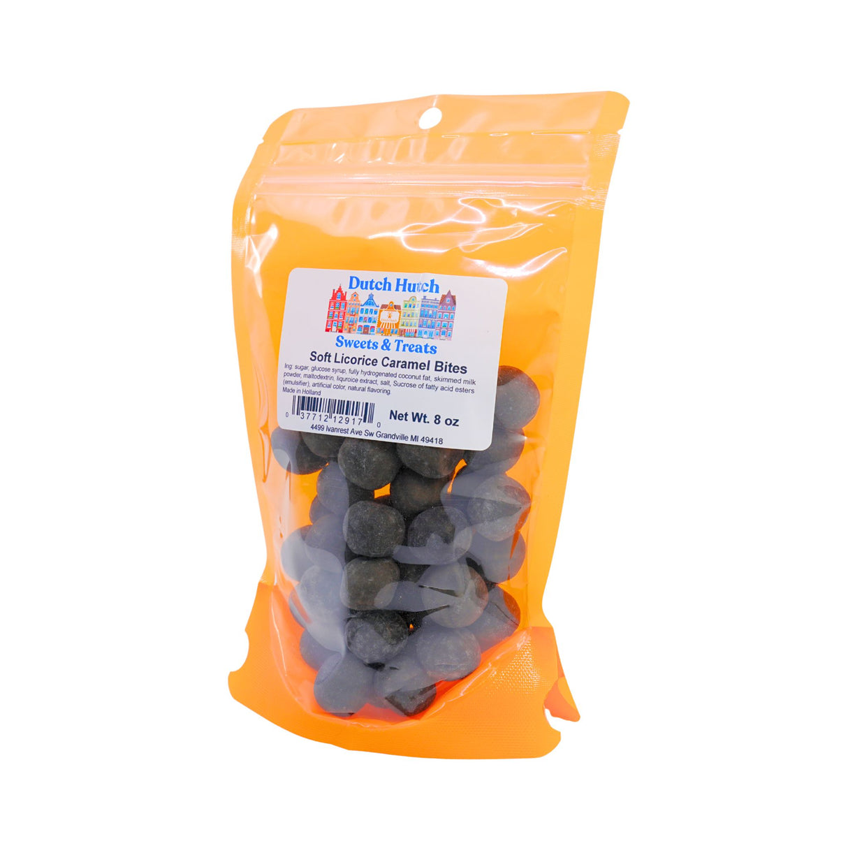 Dutch Hutch Soft Licorice Caramel Bites 8 oz By Lonka
