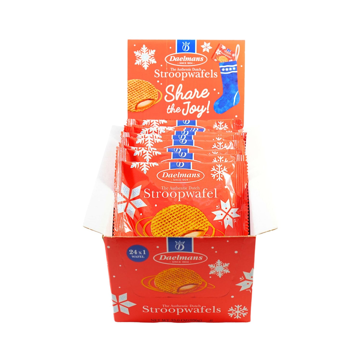 Daelmans  Holiday Jumbo Single  Caramel Syrupwafers 24 ct (1.38 oz)