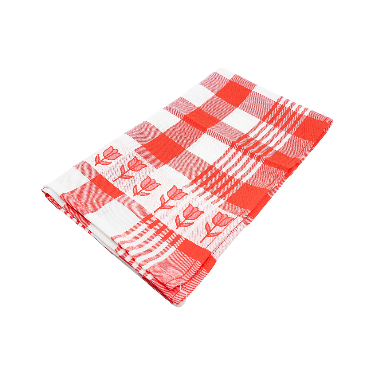 Twentse Red with Tulips TEA Towel 25x23 inch.