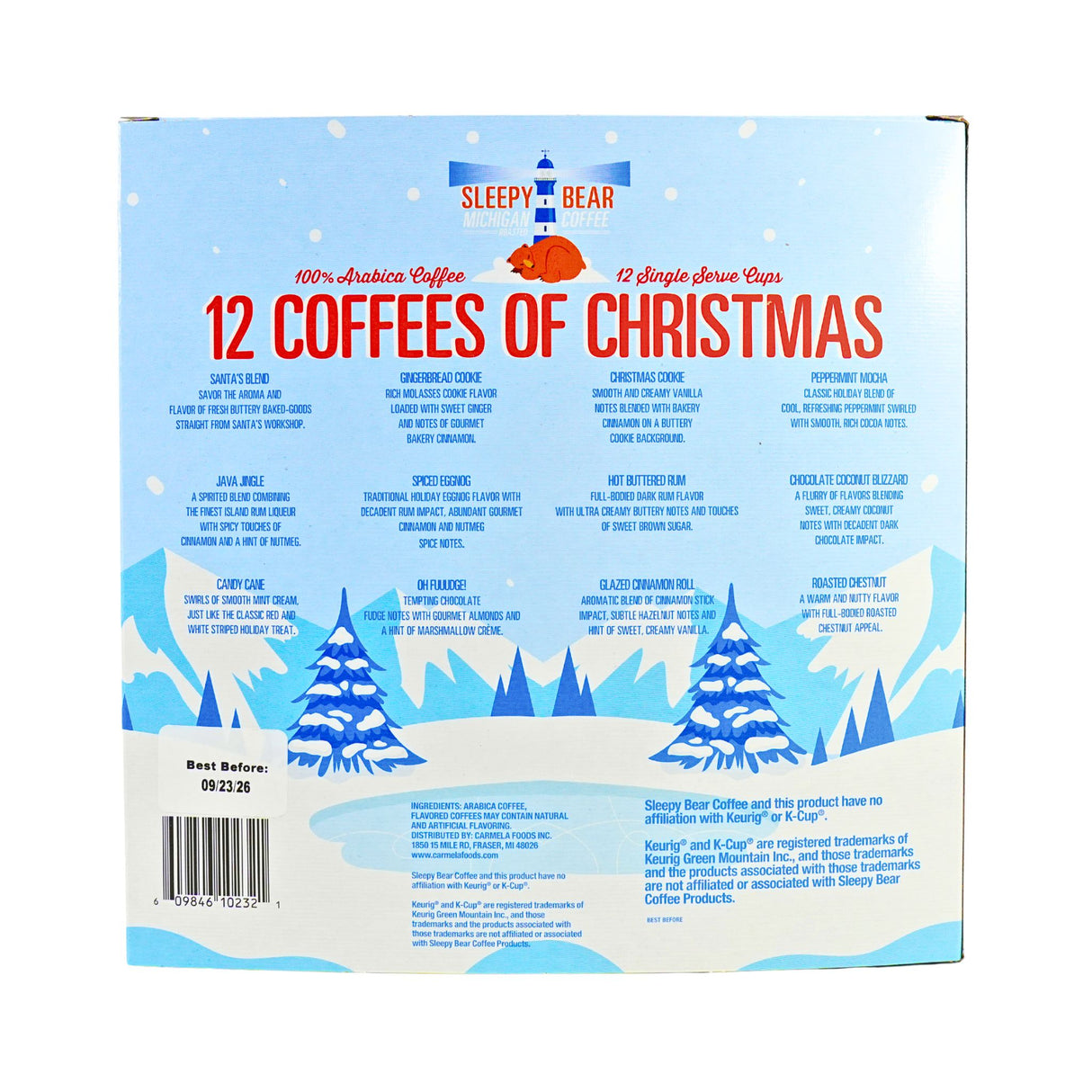 Sleepy Bear 12 Coffees of Christmas Variety Pack - K cups