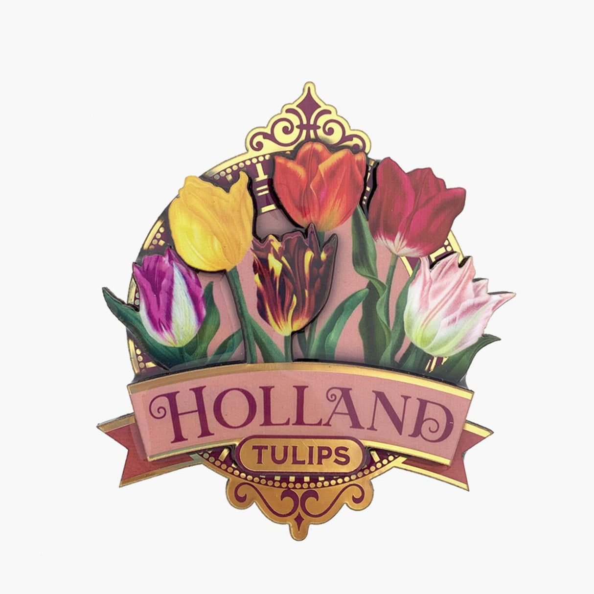 Magnet Pretty Tulips Holland Pink MDF