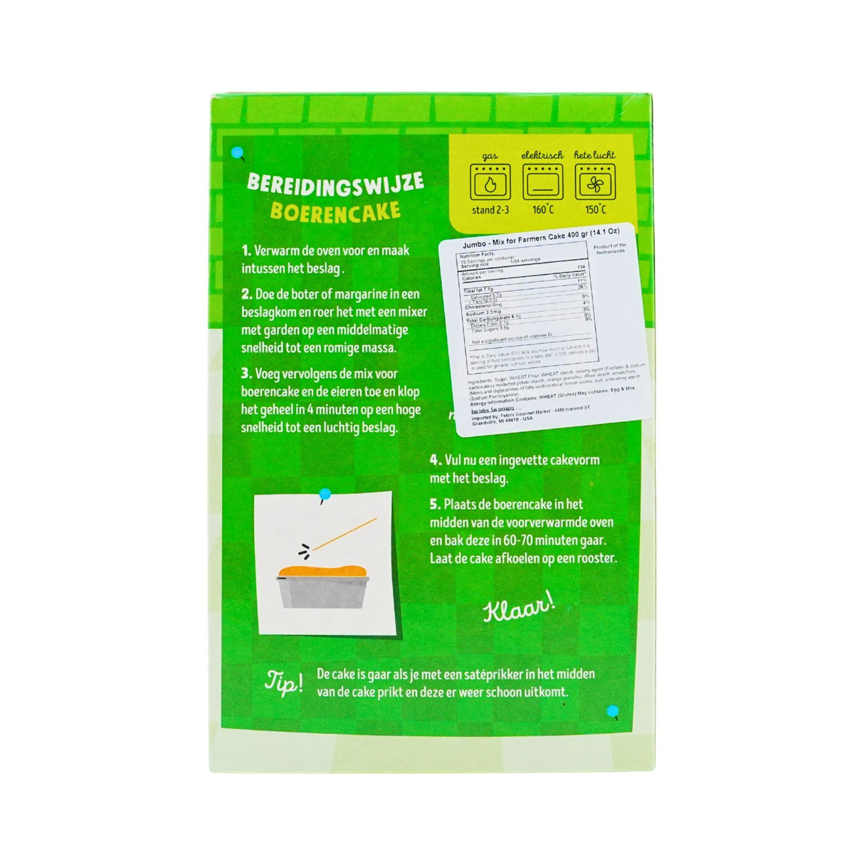 Jumbo Boerencake Pound Cake Mix 14 oz box