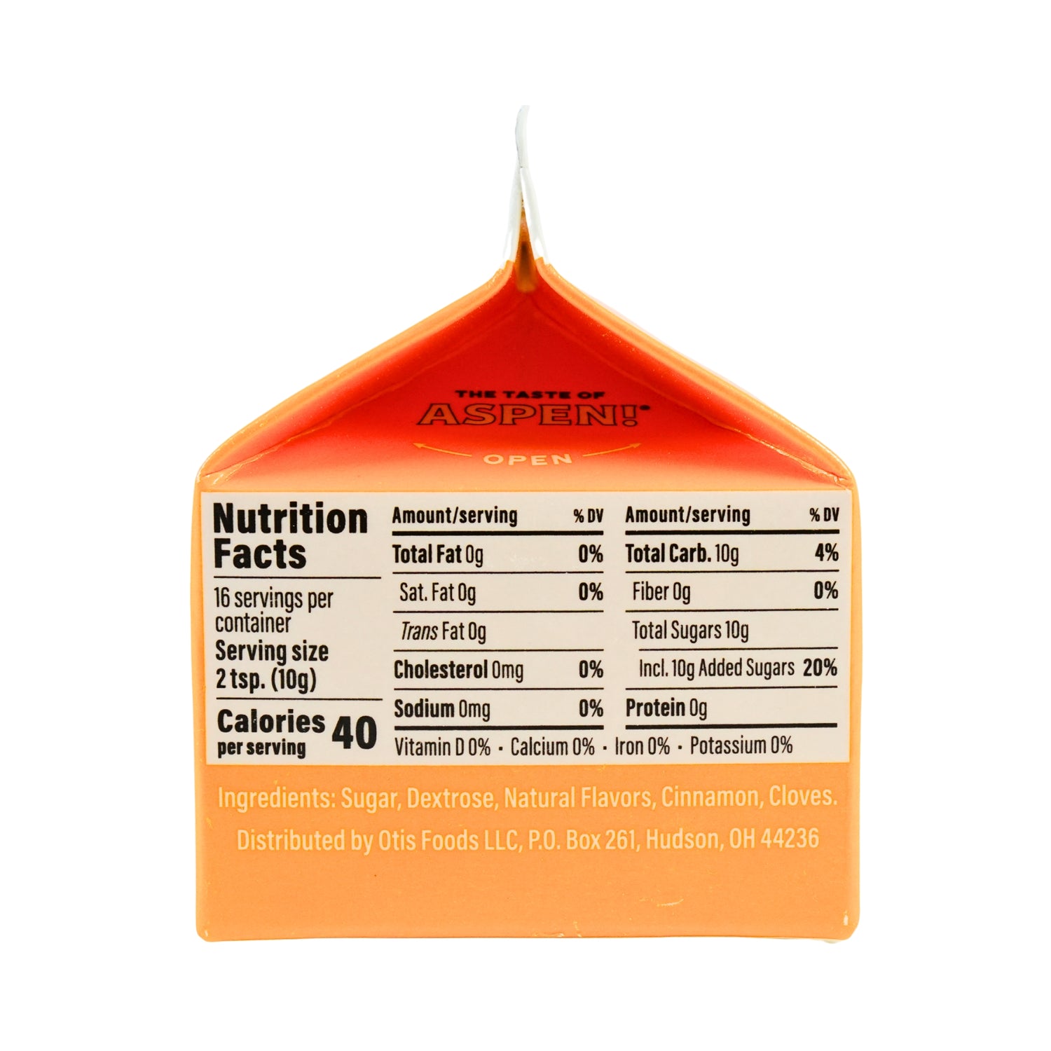 Aspen Mulling Spices Cinnamon Orange 5.65 Oz Milk Carton Box