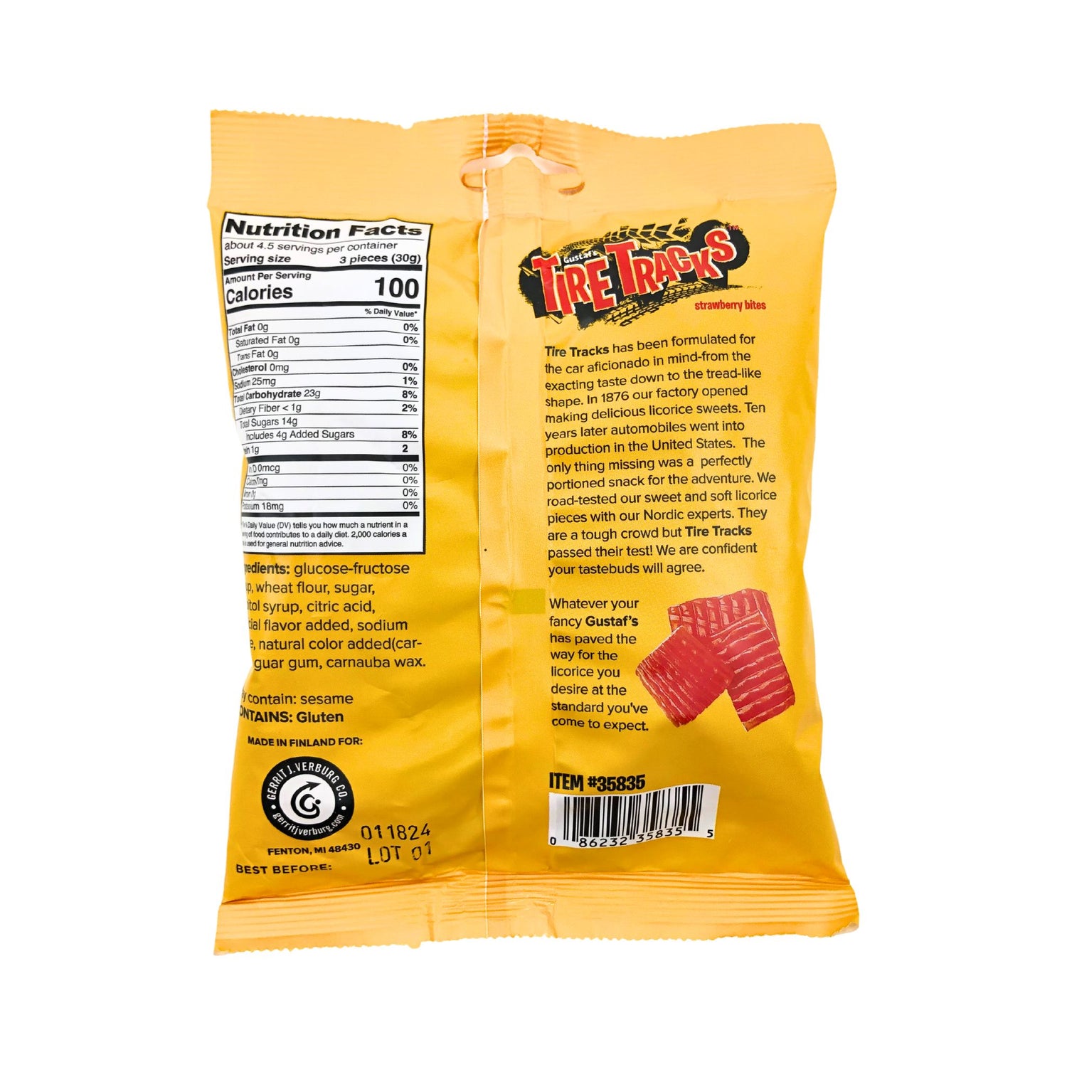 Gustafs Tire Tracks Strawberry Licorice 5oz