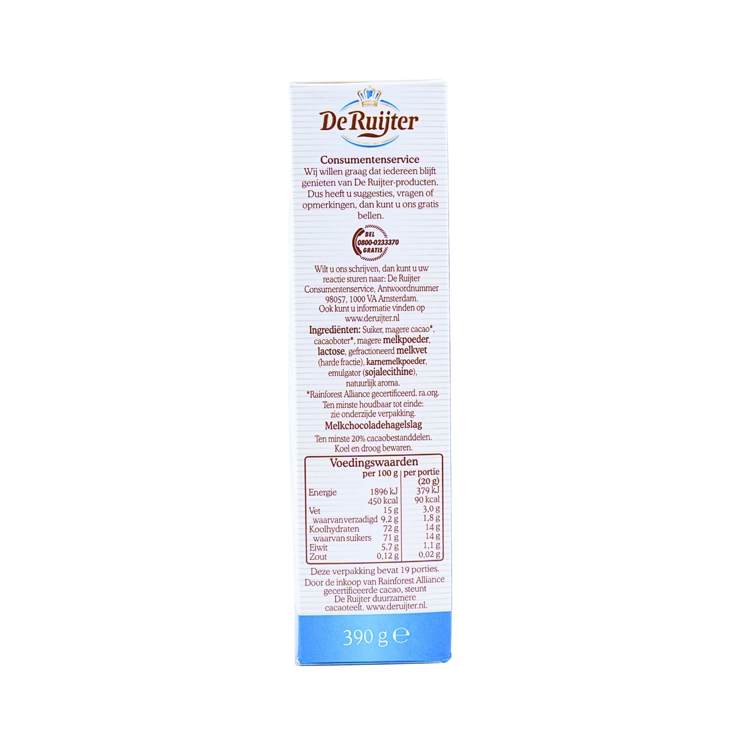 De Ruijter Milk Chocolate Sprinkles Hagelslag  13.8 oz