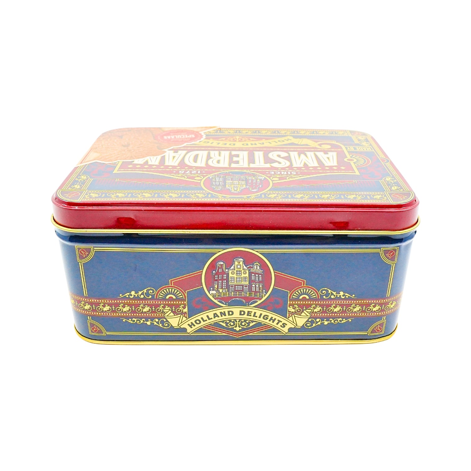 Amsterdam Square Tin with DeRuijter Speculaas Cookies