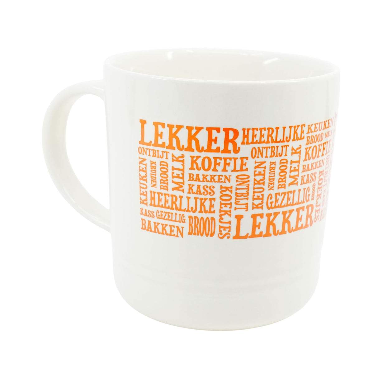 Lekker Word Art Mug Natural with Orange Printing 14oz