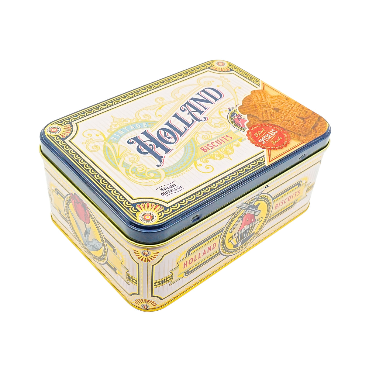 Square Tin with Holland w/ DeRuijter Speculaas Cookies