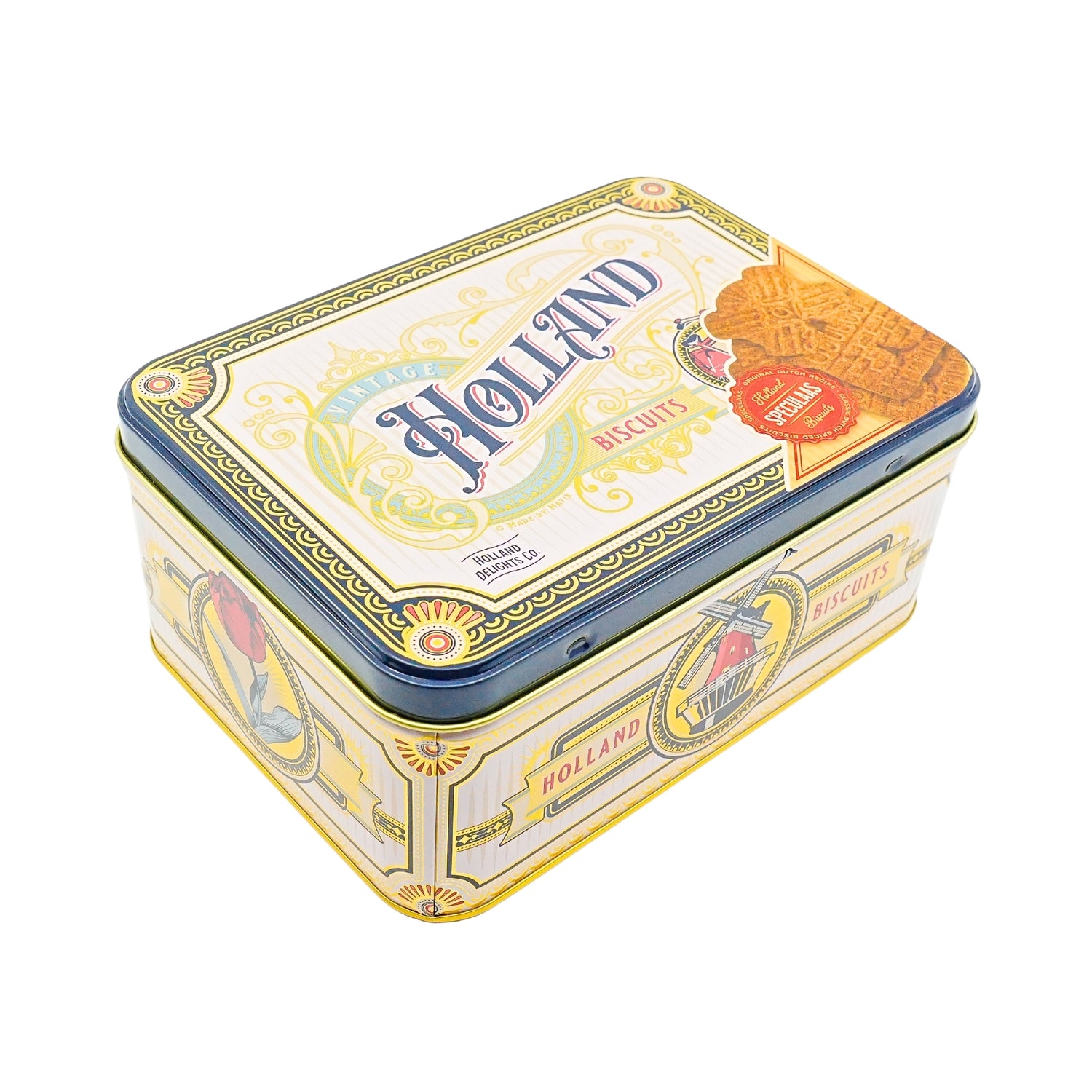 Square Tin with Holland w/ DeRuijter Speculaas Cookies