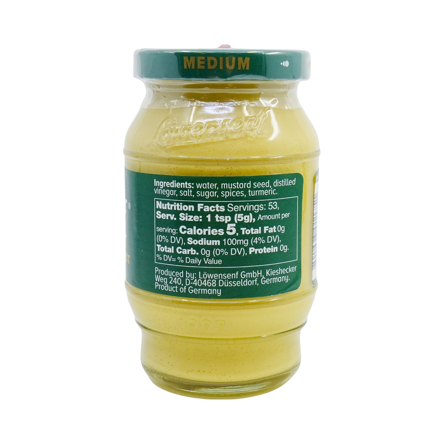 Lowensenf Medium Hot Mustard 10 oz