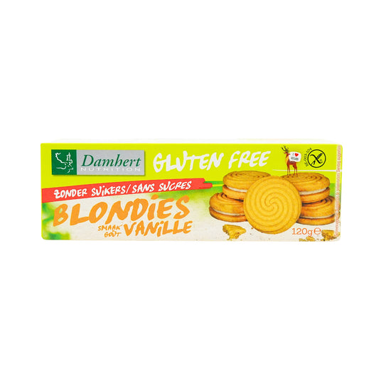 Damhert Gluten Free Blondies Cookies without Sugar 4.3 Oz
