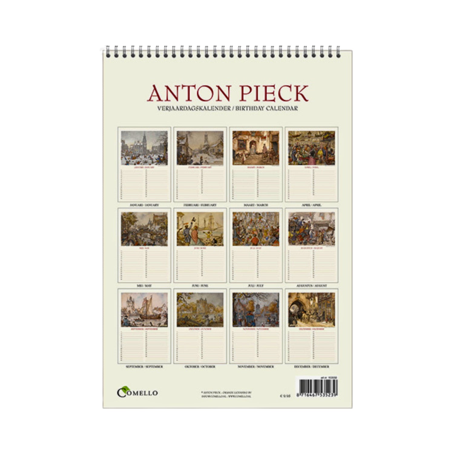 Anton Pieck Havens - Harbor views Birthday calendar