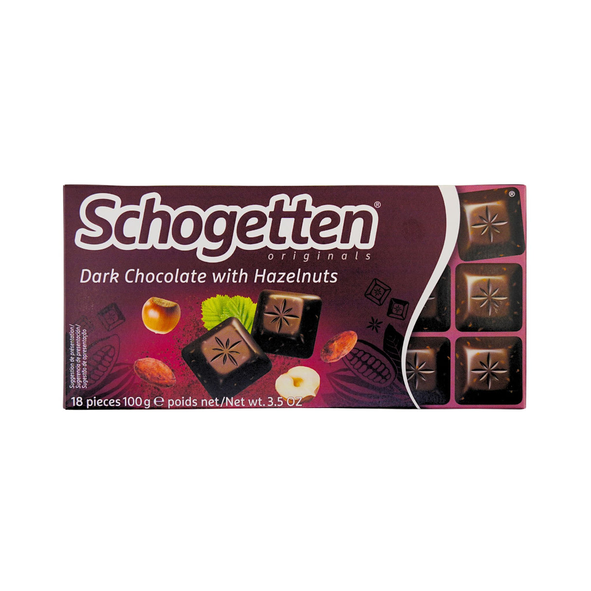 Schogetten Dark Hazelnut Choc Bar 3.5 oz 100 gram