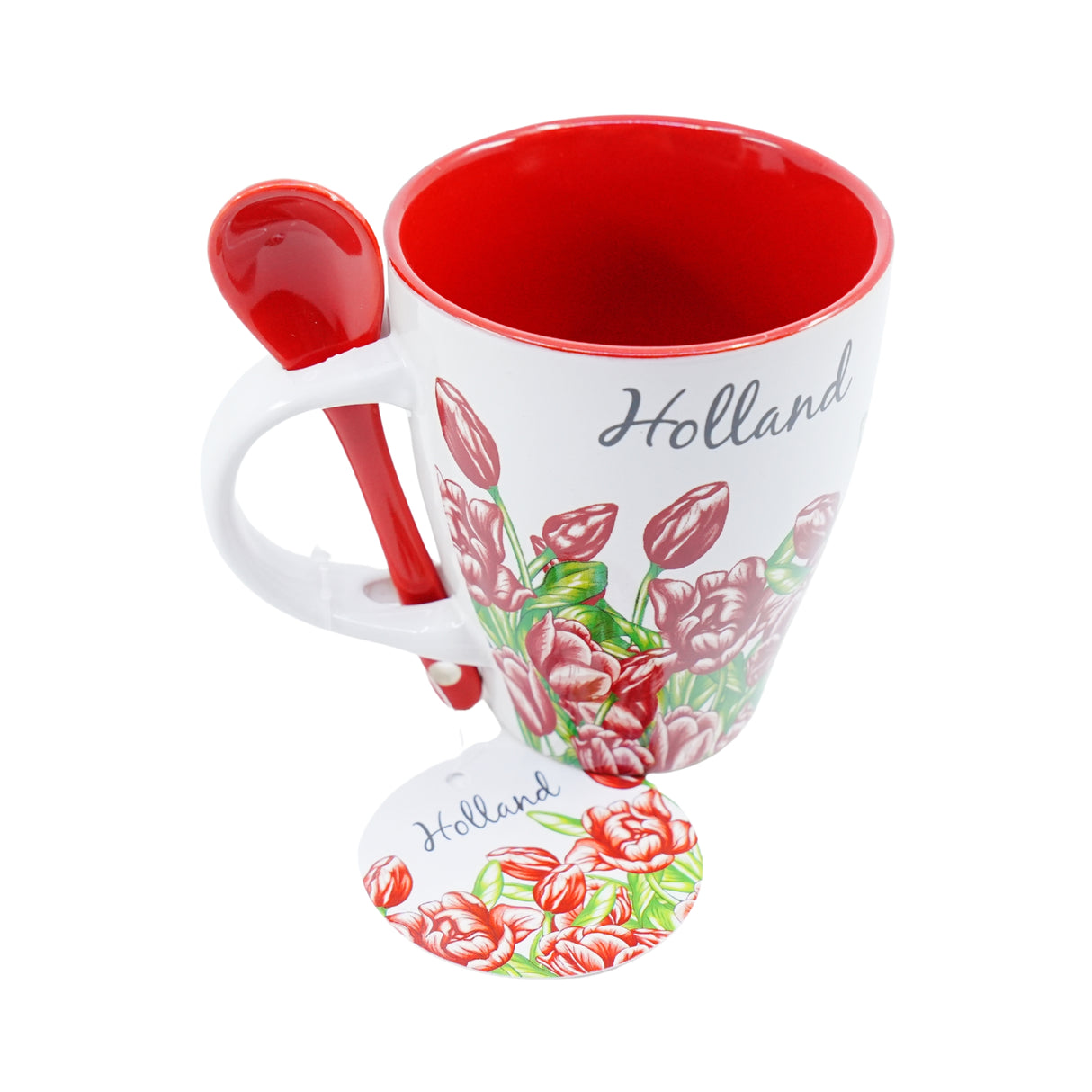 Nelis Red Tulips Mug with spoon boxed