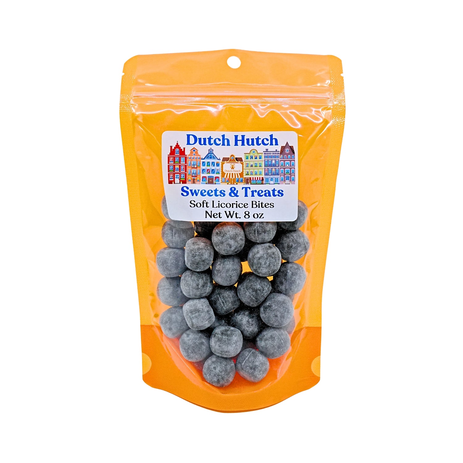Dutch Hutch Soft  Licorice  Caramel Bites  8 oz By Lonka
