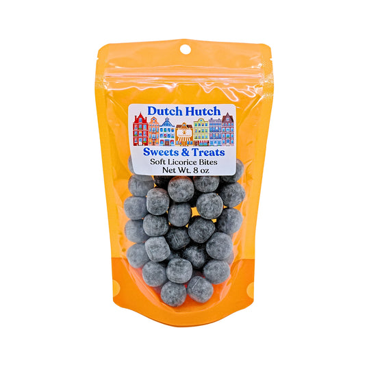 Dutch Hutch Soft Licorice Caramel Bites 8 oz By Lonka