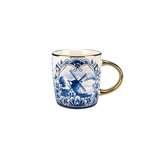 Delft Blue with Gold Trim Mill Mug in Box