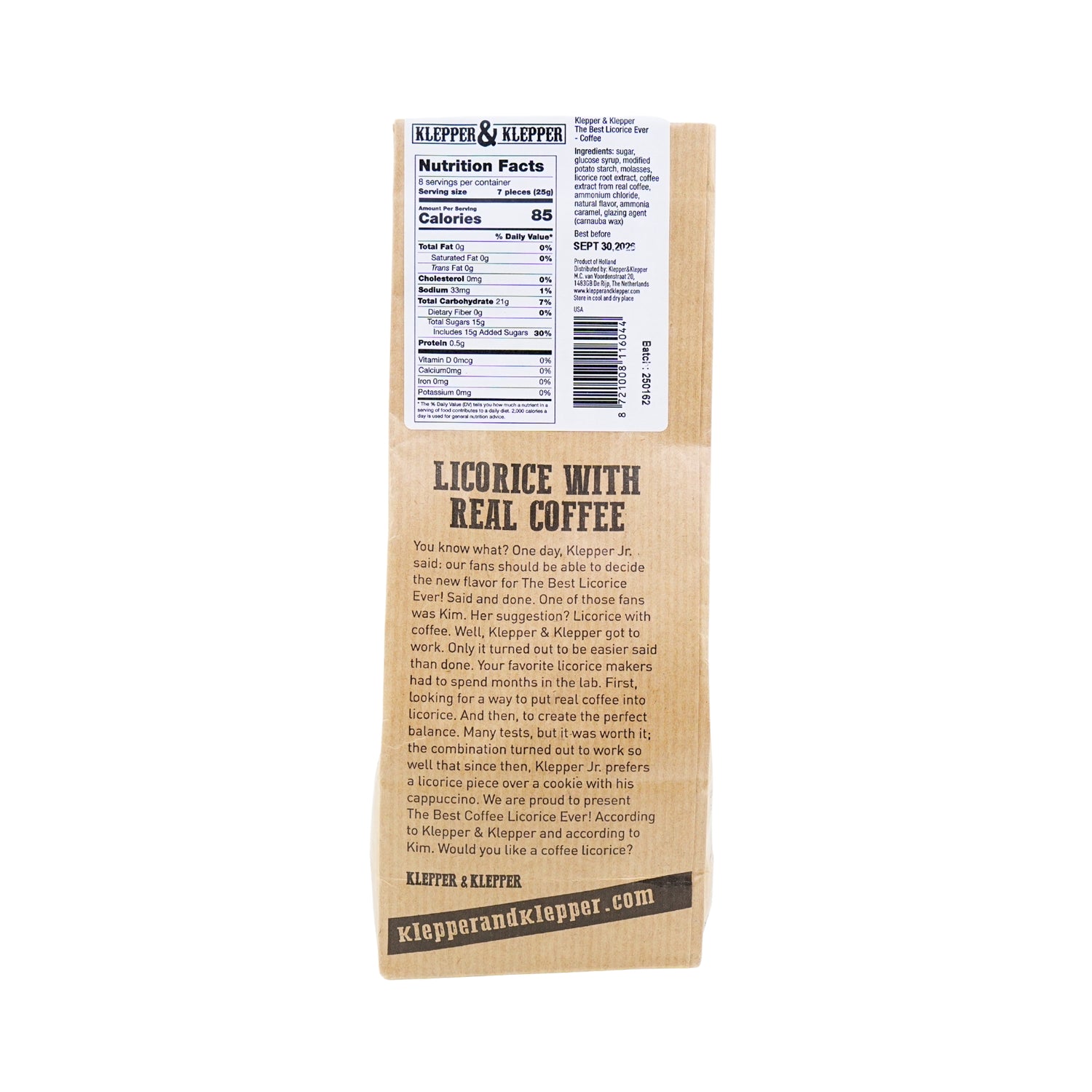 Klepper & Klepper Licorice With Real Coffee 7 oz bag
