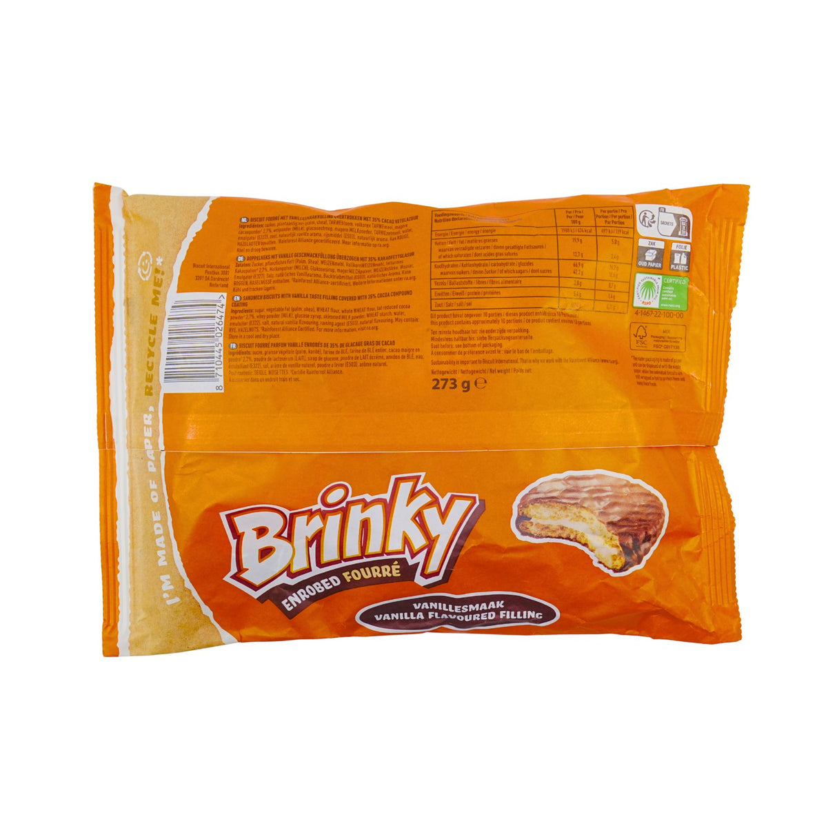 Brinky Vanilla Fourre Cookies 9.6 oz