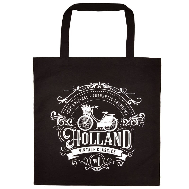 100% Cotton Holland Classic Black Shopping Bag