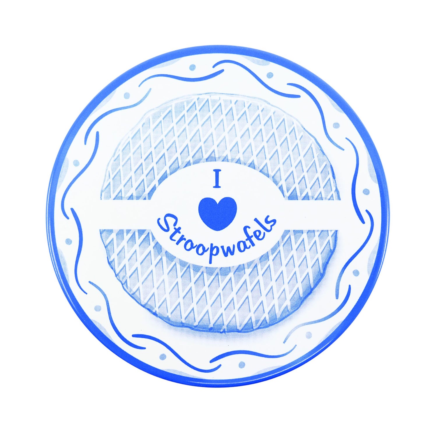 Markus Delft Style Mills & Tulips  "I Love Stroopwafel" tin with 8 stroopwafels