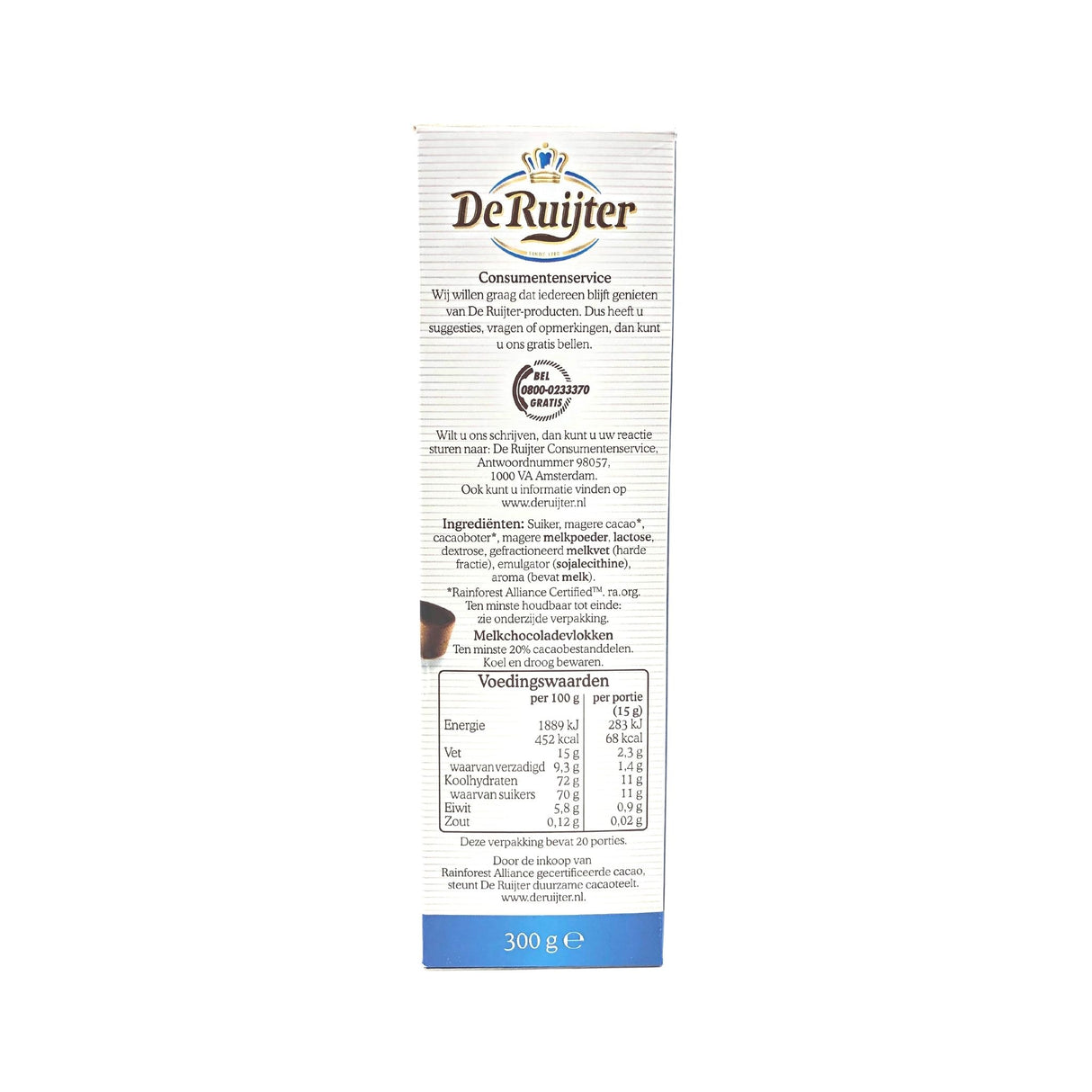 De Ruijter Milk Choc Flakes 7 oz