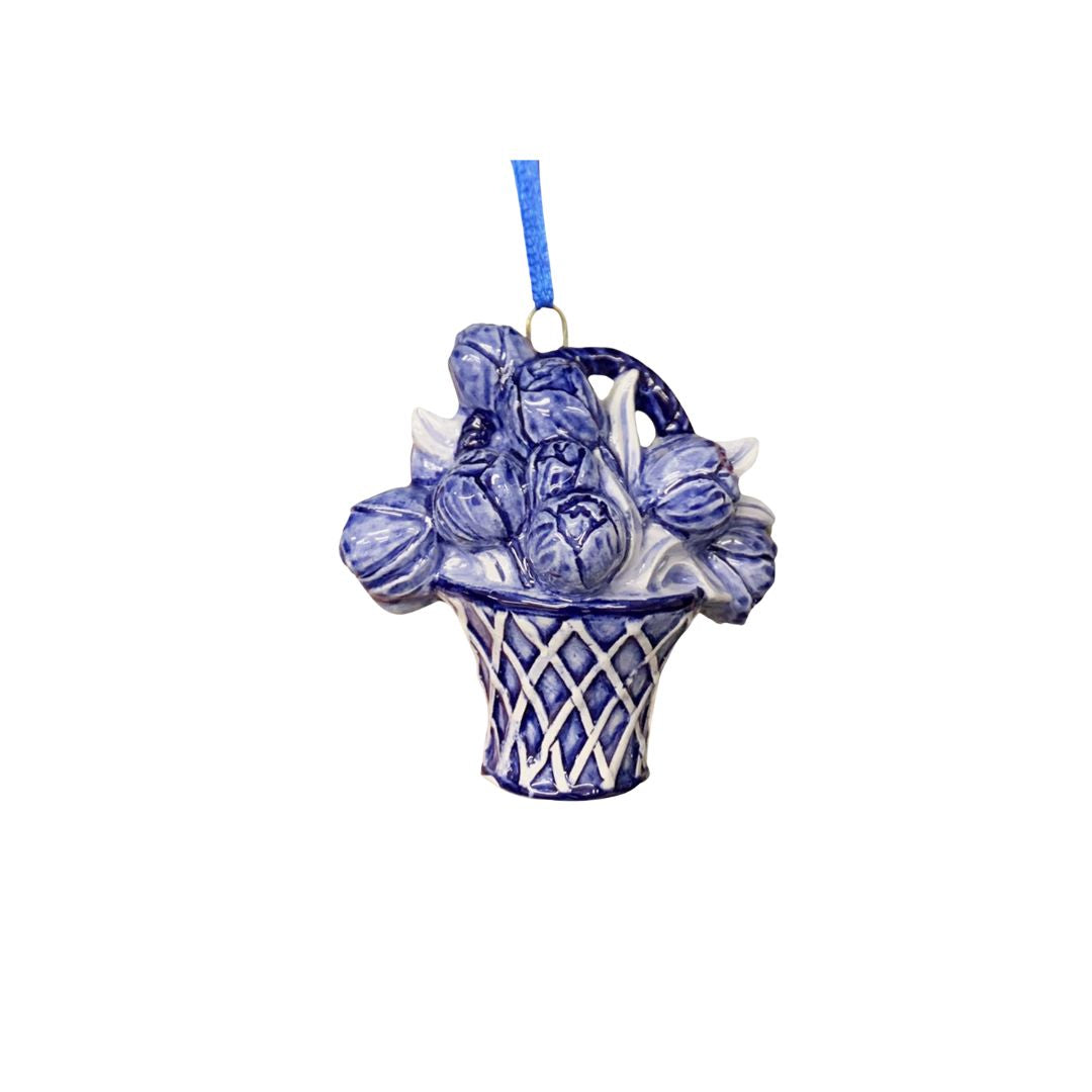 Ceramic Christmas Ornament Tulip Basket